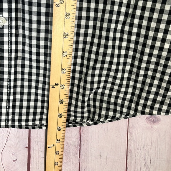 HAGGAR  Men's Black Checked Long Sleeve Shirt. Size: 15 34/35 - Picture 5 of 9